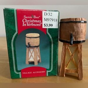 Vintage Santa's Best Christmas in Vermont Water Tower Accessory 1994